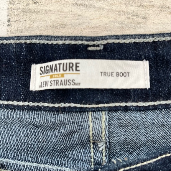 Levi Strauss Signature Dark Blue Denim Jeans True Boot Size 18… 34X31 NWT - Picture 5 of 10